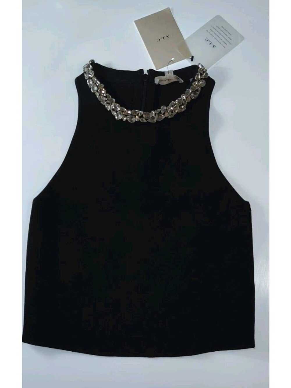 A.L.C. Bella Top Black Crystal Embellished Racerback Sleeveless NWT XS